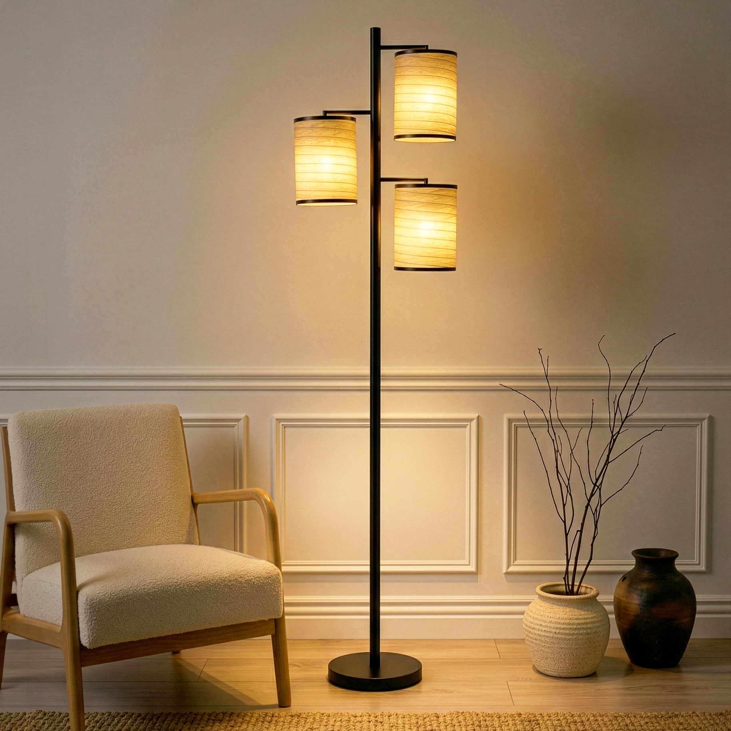 Brightech Liam Floor Lamp, Great Living Room Décor, Tree Lamp for